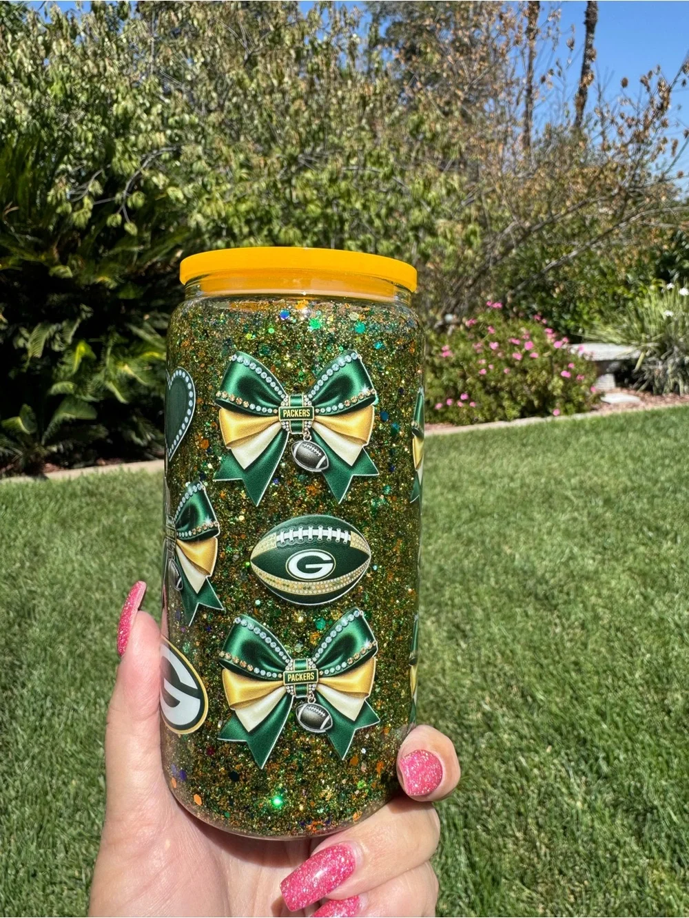 Green Bay Packers snow globe tumbler 16oz